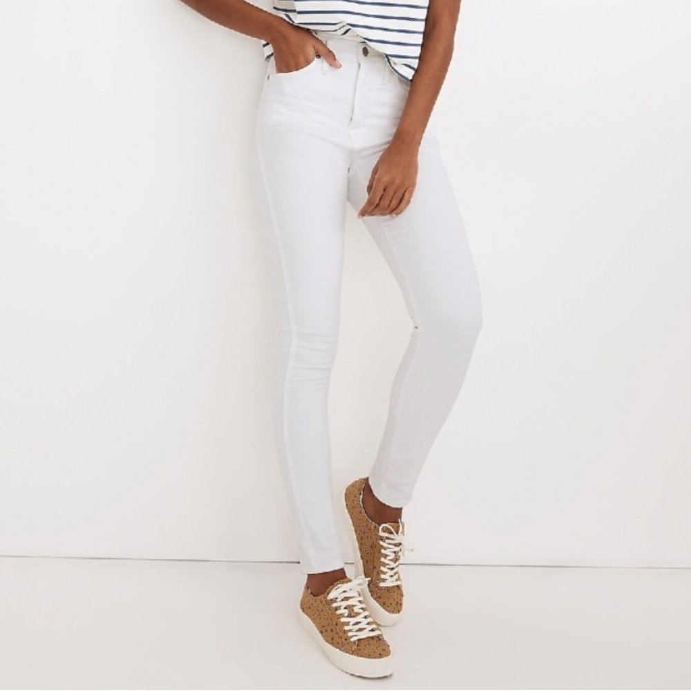 Madewell 10” High Rise Skinny White Jeans High Waist Size 28